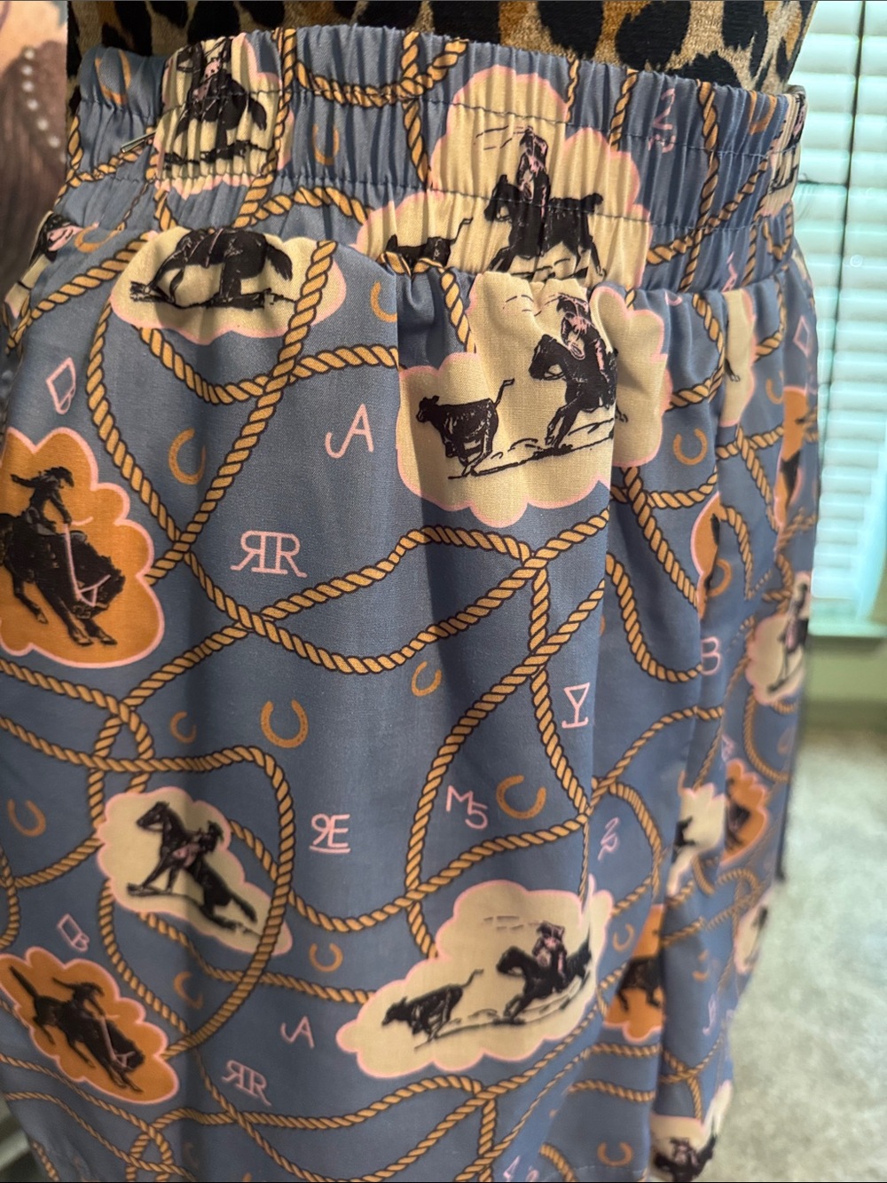 Printed Blue Rope-Pattern Bermudas Shorts - Picture 2 of 6